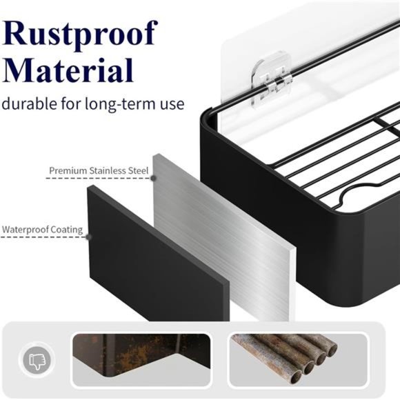 X-Large Shower Caddy - 2Pack Adhesive Shower Organizer,Drill-Free Shower Shelves - Picture 2 of 7